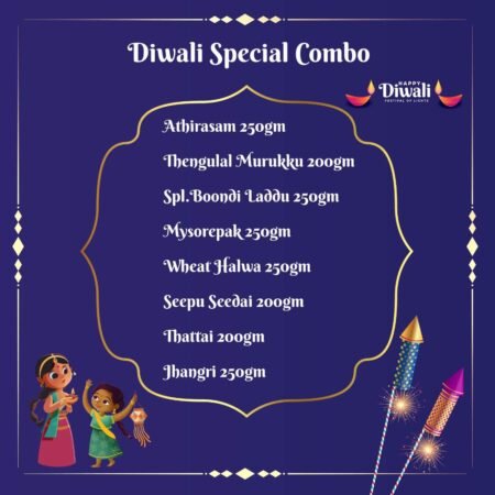 Diwali Special Combo – Buy Diwali sweets online with Athirasam, Murukku, Laddu, Mysorepak, Halwa, Seedai, Thattai & Jhangri"